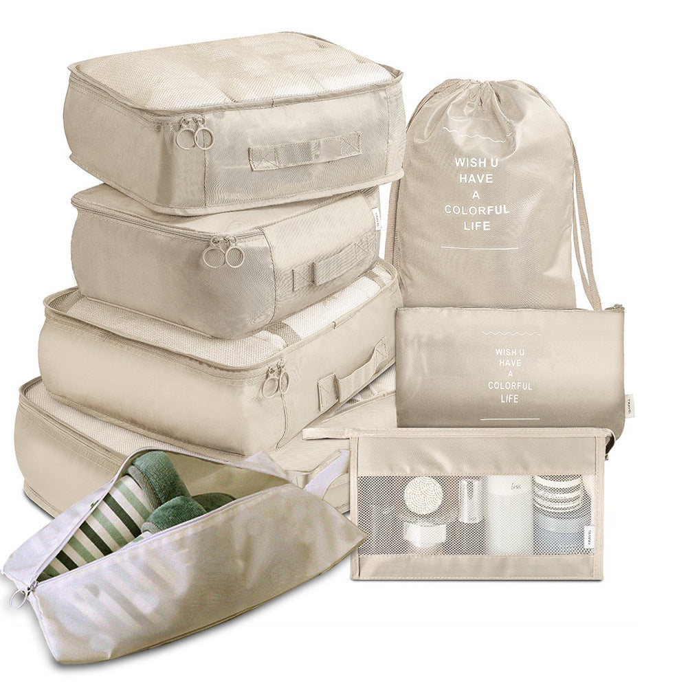 Packing Cube Set · 8 pieces in Beige