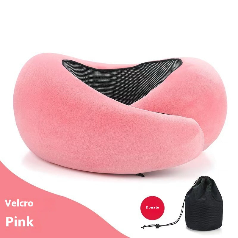 Memory Foam Neck Pillow in Pink