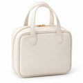 Open-Flat Makeup Bag in ivory, closed
