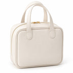 Open-Flat Makeup Bag in ivory, closed